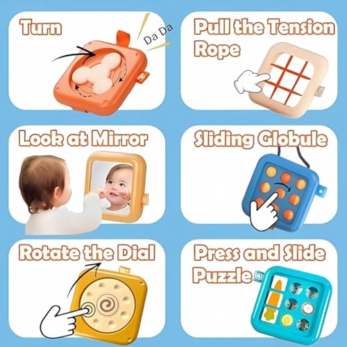 Image of TurtleBee Orignal 8-in-1 Montessori Sensory Toy for 1-3 Years | Stacking & Activity Cube | Fine Motor Skills & Early Learning Development | Travel Friendly Learning Toy| Birthday Gift for Kids