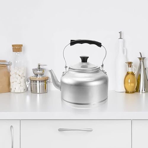 Miniatura 3 de CALLARON Estufa de camping, tetera silbante, tetera de aluminio, 6 litros, tetera para acampar al aire libre, tetera para café, tetera Makgeolli,