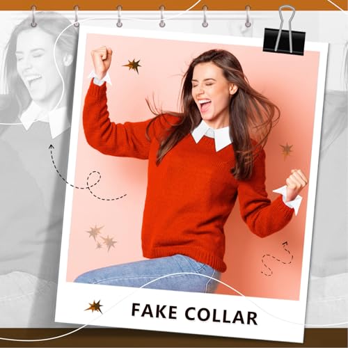 3 Pack Dickey Collar for Women Detachable Fake Collar for Shirts with Cuffs Half False Blouse Dickey4