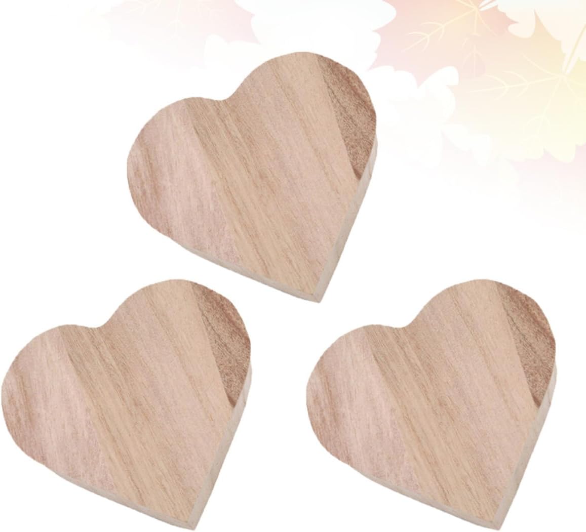 IMIKEYA 3pcs Heart Wooden Jewelry Box for Women and Valentine Storage image 3