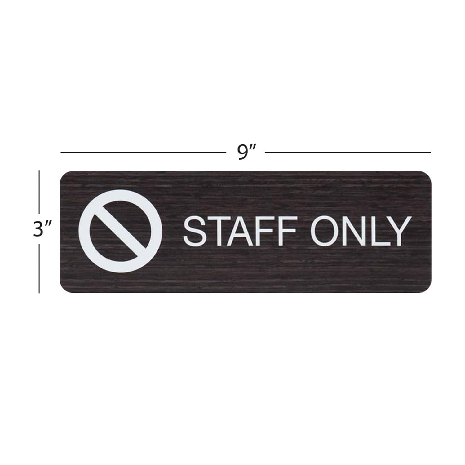 Letrero de madera oscura con texto en inglés "Staff Only", de madera sintética, fácil de pegar, para colgar en la puerta, para restaurante, pequeña empresa, fabricado en Estados Unidos