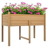 Outsunny Huerto Urbano Elevado Mesa de Cultivo 115x55x80 cm 100 kg Natural