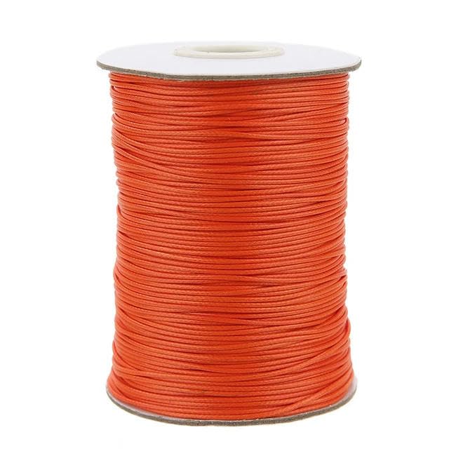 Nici do szycia，Nić poliestrowa Nici do szycia, woskowana żyłka sznurkowa okrągła czarna czerwona biała bawełniana lina sznurkowa(Oranje,Diameter 1mm)