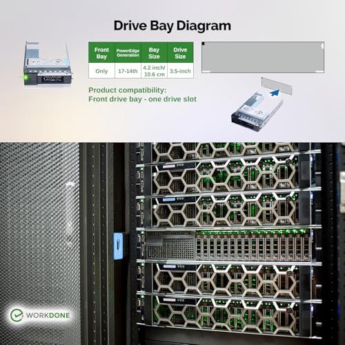 Adaptador WORKDONE de 3,5 a 2,5 pulgadas para servidores DELL PowerEdge con bandeja LED brillante 5