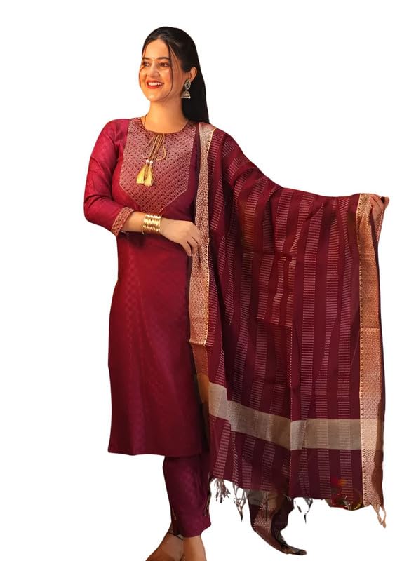 ak fashion mall Women’s Cotton Printed Kurta Set with Dupatta | Casual | Office | Comfortable Wear | Lightweight | Breathable Cotton-picture-54