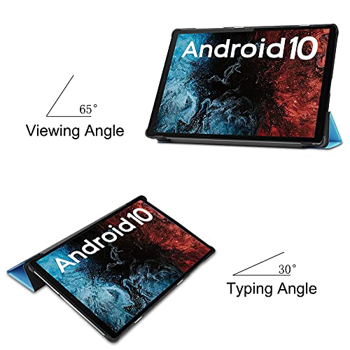 Case Compatible With For Vastking Kingpad K10 / K10 Pro Tablet Cases Slim Light-Weight Pu Leather Smart Tablet Shell Cover Foldable Stand Case Fit (Sky Blue) #TOP2