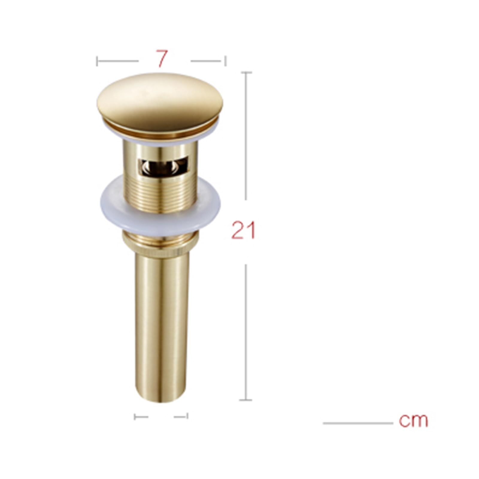 Piletta Lavandino Piletta Lavabo Bagno con Saltarello Piletta a Pulsante in Ottone Per Bagno, Grigio