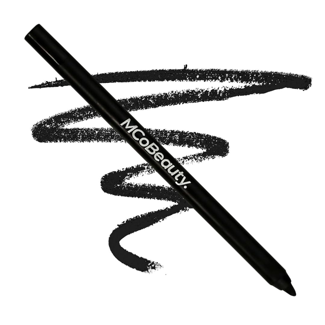 MCoBeauty Waterproof & Smudge Proof Eye Define Crayon Pencil Eyeliner, Double Black, Crayon-Like Eyeliner, Vegan, Cruelty Free Cosmetics