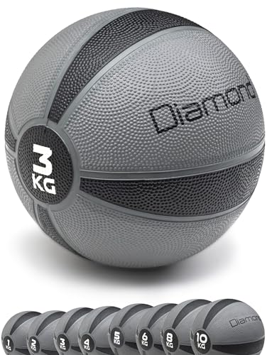 G5 HT SPORT Balones medicinales de goma sin olor [disponibles de 1 kg a 10 kg] pelotas de fitness y fisioterapia ideales para fortalecimiento muscular, resistencia y velocidad (3 kg)