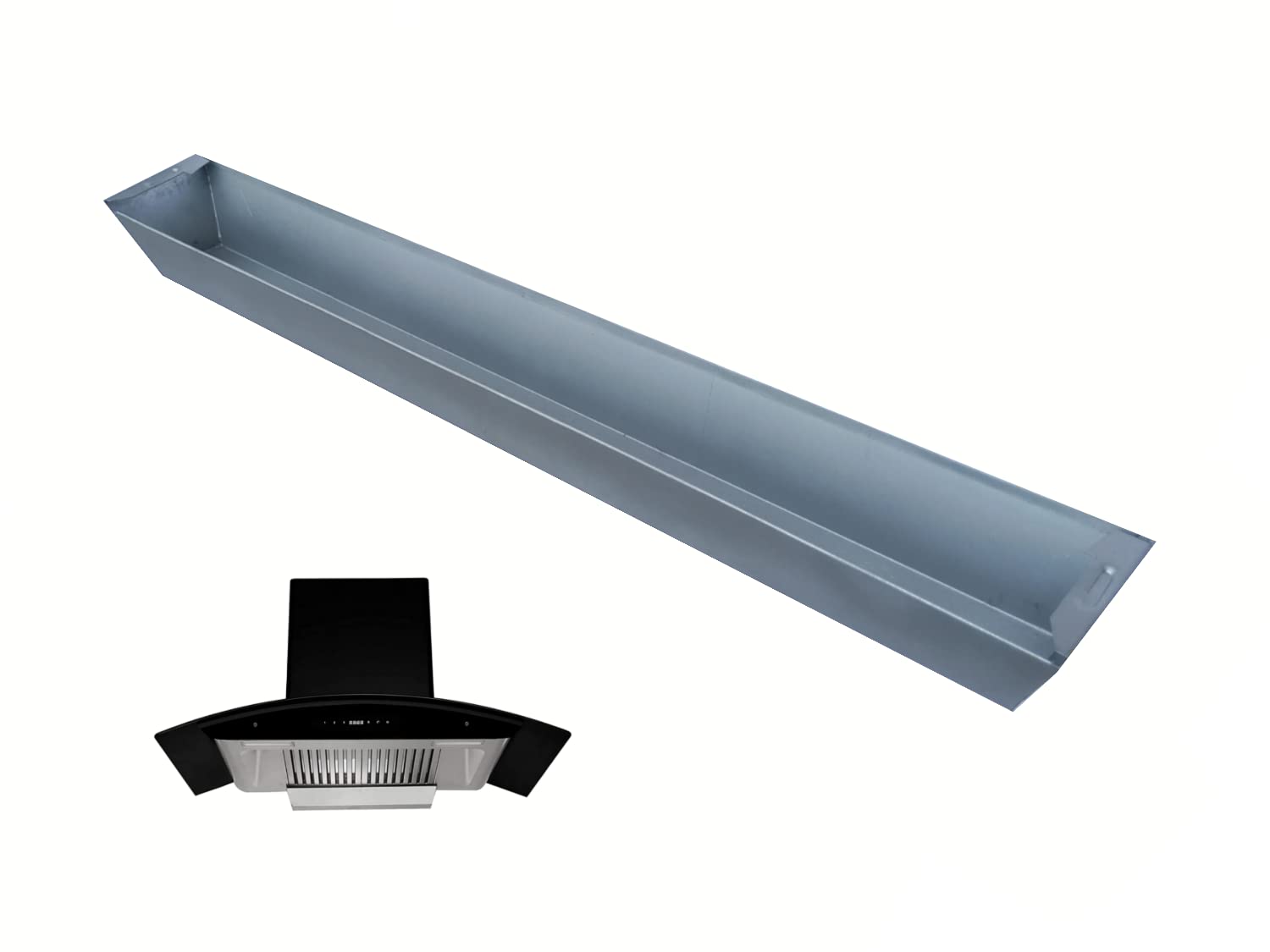 Promid 16 Inch Oil Collector Tray for Kitchen Chimney (41cm), Metallic Steel Oil Collector Container Tray. Color - Silver-image-35
