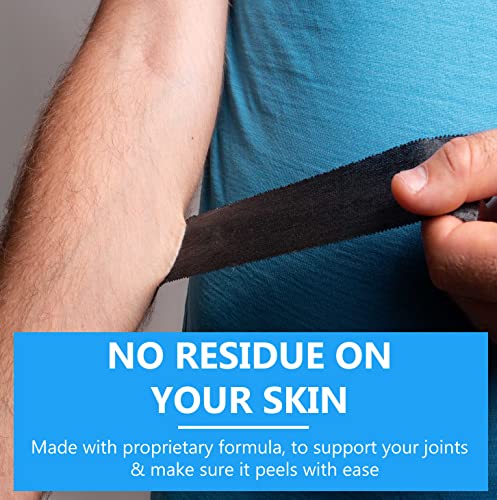 (3 Pack) Black Athletic Tape 1.5" X 45Ft Per Roll – Easy To Tear, No Sticky Residue Skin-Friendly. Very Strong Tapes For Athlete, Sport, Medical Trainers, First Aid Injury Wrap: Fingers Ankles Wrist #TOP4