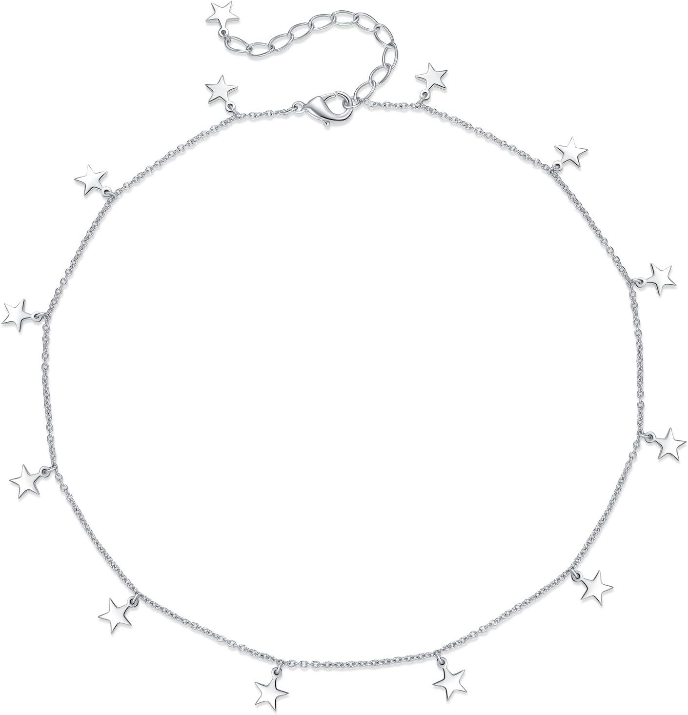 Star Necklace for Women White Gold 14K Gold Plated Layered Star Choker Necklace for Women Thanksgiving Christmas Jewelry Gifts