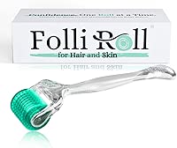 Derma Roller for Hair and Skin - 0.30mm Titanium Microneedles - for Hair Loss, Acne Scars, and Dark Spots - 192 Real Individual Needles with Free Storage Case for Men and Women