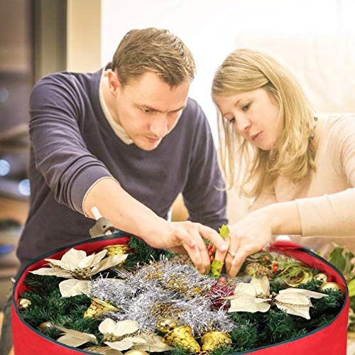 Primode Christmas Wreath Storage Bag 36"- Handles Made Of Durable 600D Oxford Polyester Material Storage Bag 36” Holiday Wreaths #TOP5