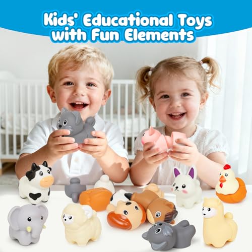 Image of Montessori Farm Animals for Toddlers 18+Month,Early Educational Little People Animals Figurines Learning Fine Motor Matching Games Easter Basket Stuffers Gift for Boys Girls