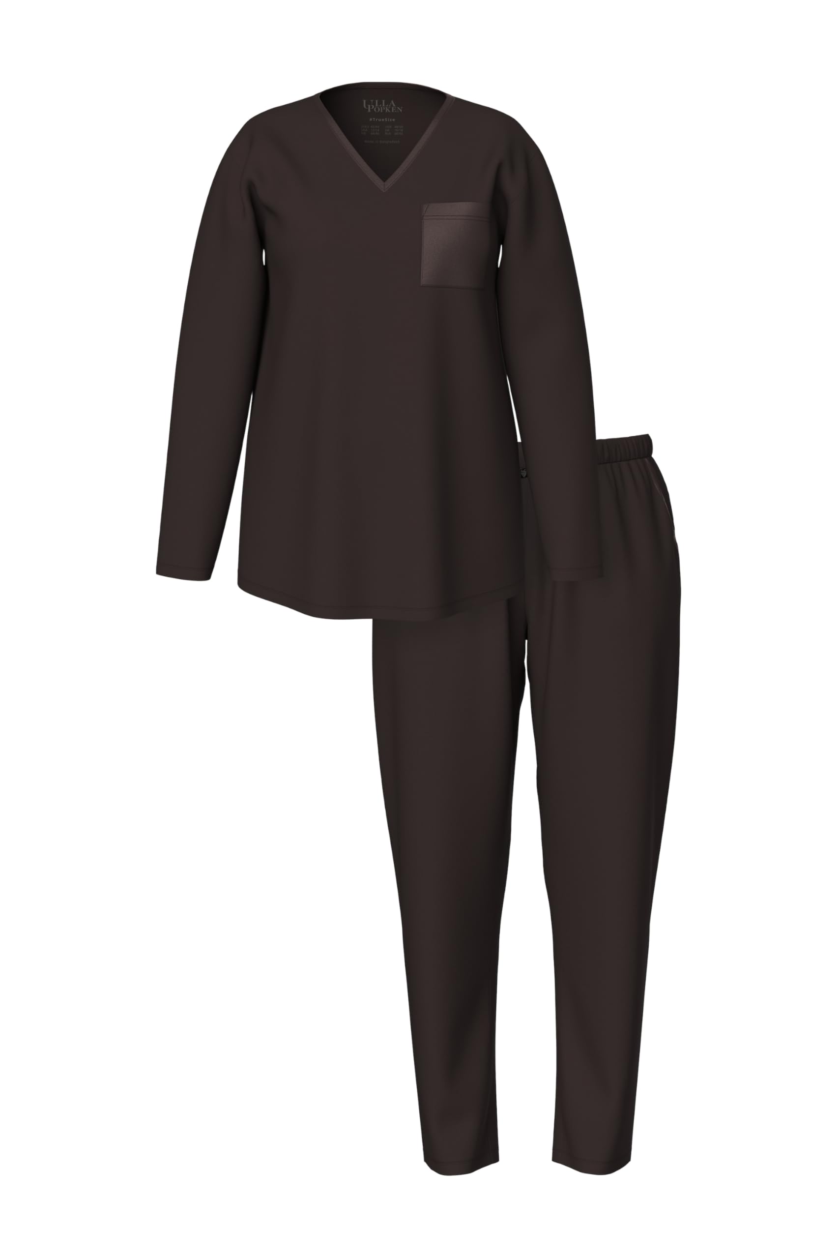 gs1 data protected company 4069787000005 Pyjama, Satin Pocket Pigiama, Nero, 54-56 Donna