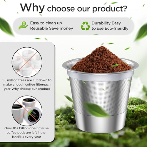 Image of Reusable K Cups for ke K Supreme | Refillable K cups with Adapter for ke K Supreme (Plus) Coffee Maker (4 pack)