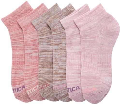 Image of Nautica Womens Quarter Socks Athletic Cushion Moisture Wicking Socks 6 Pack | Stretch Performance Dri-Motion Fabric, Cushioned with Arch Support, Breathable Mesh Panels, Quarter Cut, Shoe Size 4-10