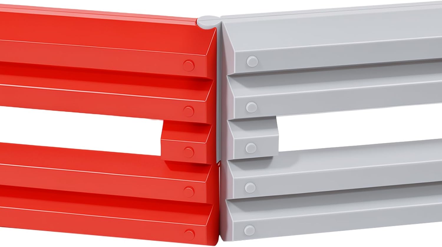 50 Piece Drift Field Fence Drift Track for 1/14 1/16 1/18 1/24 1/28 Wltoys, K979 K999 Mini-Z RC Car Track Set, Scratch-Resistant Drift Runway Race Car Track Decorative Accessories（Red & Grey） image 3