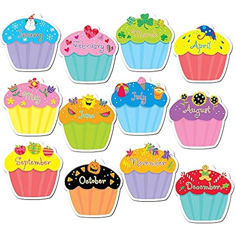 Creative Teaching Press Cupcake Accents for Bulletin Boards & Classrooms, CTP 10” Jumbo Designer Cutouts, 12-Piece Set, Multicolor Cover