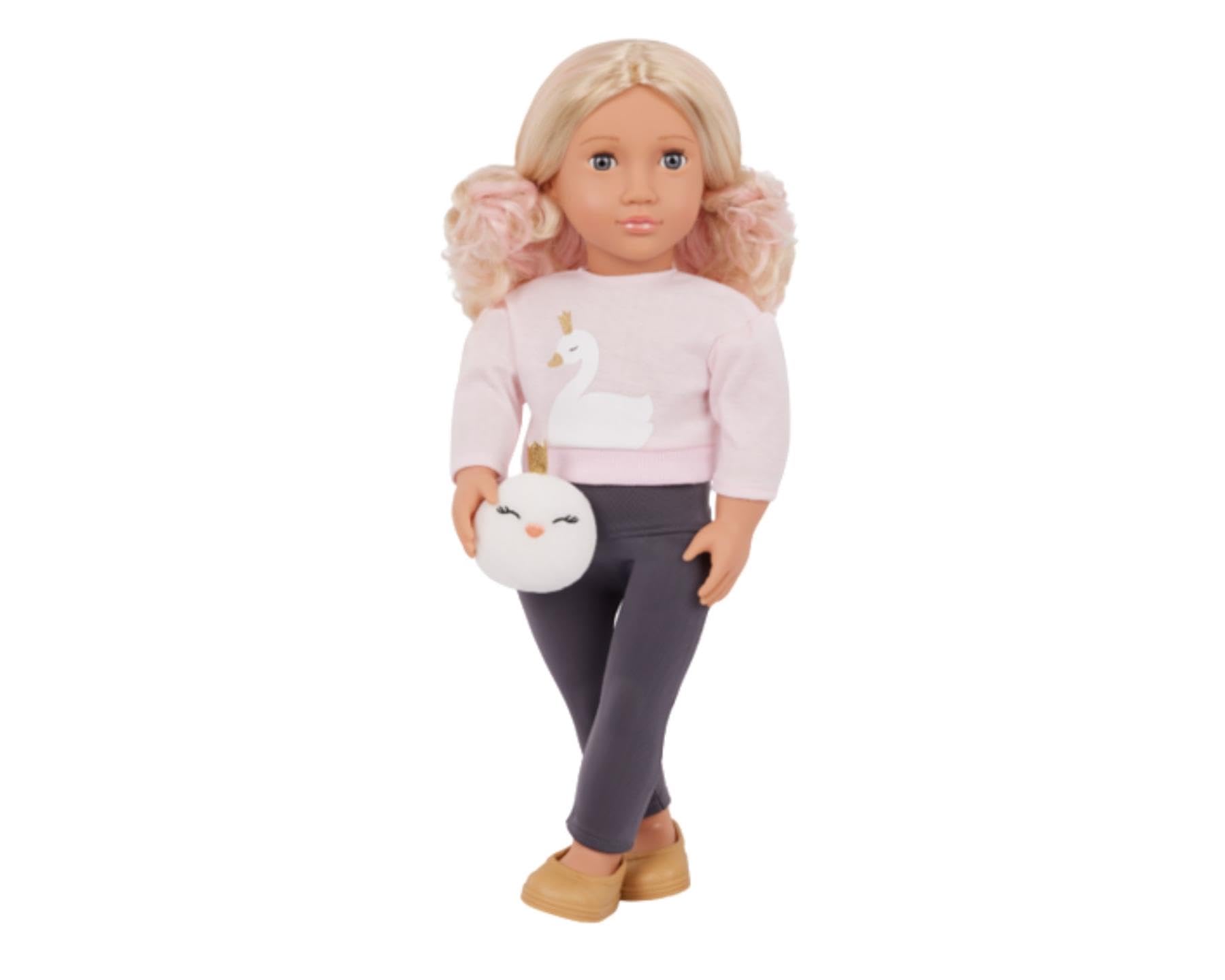 Our Generation Eliana - 18-calowa modna lalka ze strojem o tematyce łabędzia, szare oczy i stylowe blond włosy - ubrania dla lalek i akcesoria kompatybilne - wiek 3+"