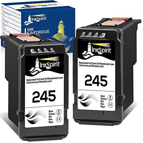 Remanufactured 245 PG-245 Black Ink Cartridge, Replacement for Canon PG-245XL PG-243 Used in Pixma MG3022, MG2522, TR4520,TR4522, MG2922, MG2920, TS202, MX492 MX490 iP2820 TS302 MG2520 Printer ,2 Pack