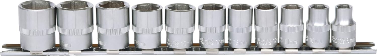 KS TOOLS jeu de douilles 6 pans 3/8", 11 pces 8-19mm 911.0608