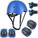 Waysroma Schonerset Kinder Protektoren Gear Set Helm kit, Mädchen & Jungen Knieschoner Set für Skateboard, Longboard, Stunt Scooter, Fahrrad, Rollschuhe (Blau)