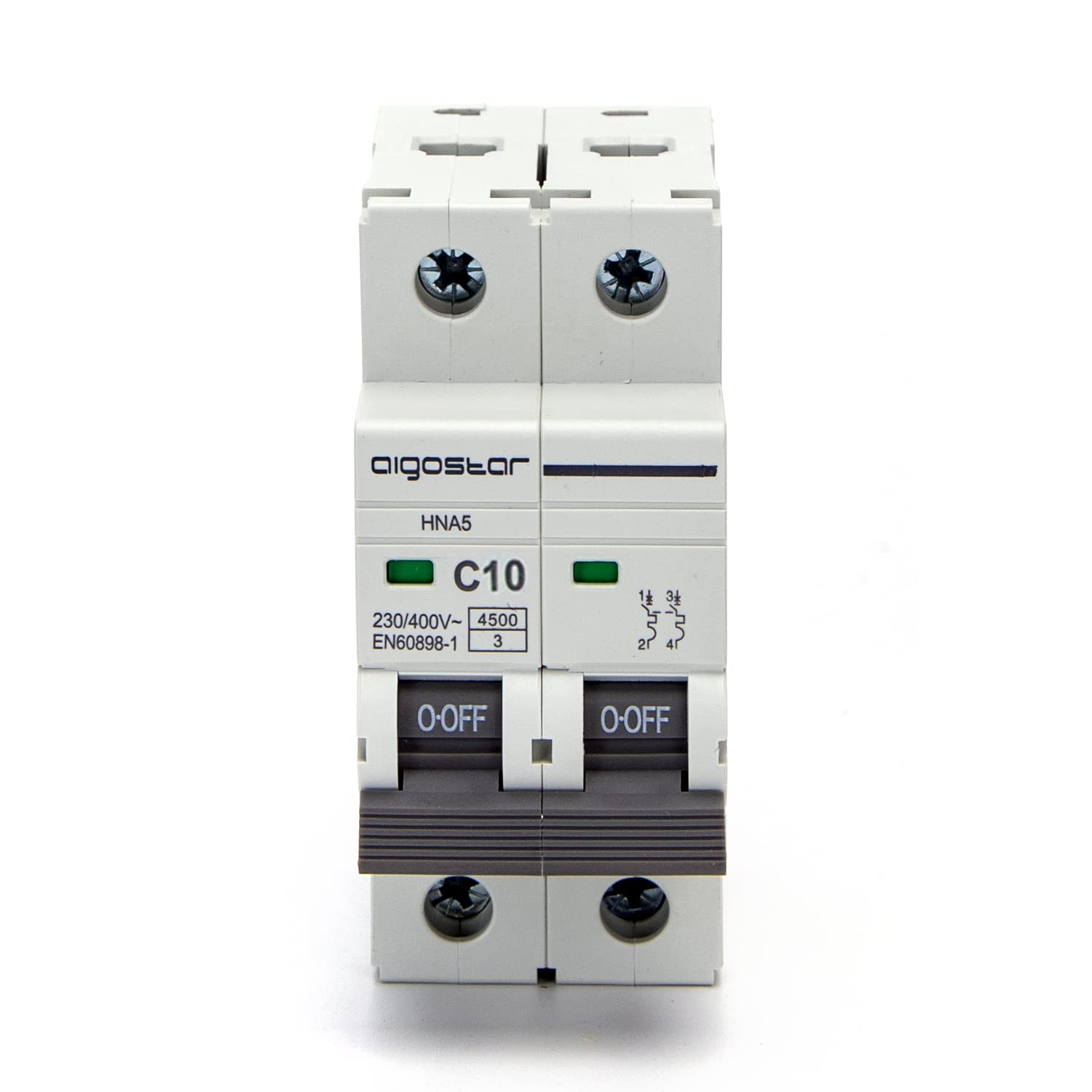 Aigostar Interruttore Magnetotermico 2P Curva C, In=10 A