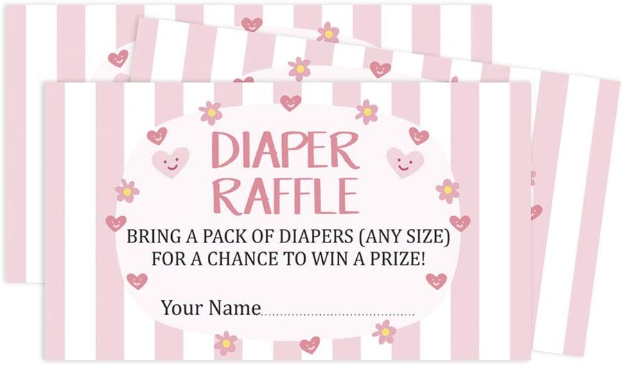 Inkdotpot 30 Gender Neutral Baby Shower Diaper Raffle Ticket Lottery Insert Cards Supplies Games For Baby Shower Party Bring A Pack Of Diapers To Win Favors Gifts And Prizes - Image 5