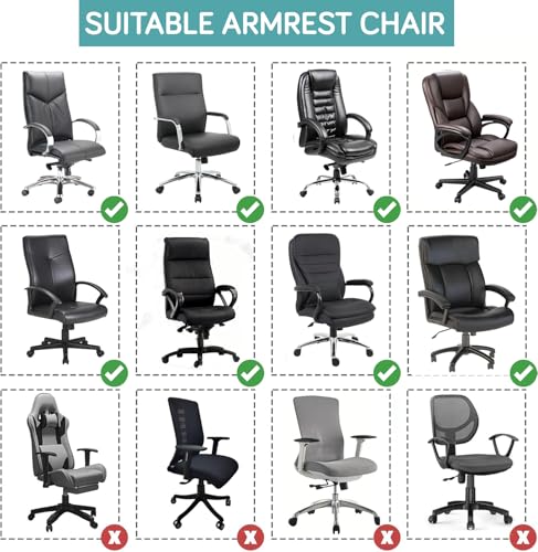 Image of HOKIPO 'SereneSolids' 140 GSM Armrest Covers for Office Chair (Zipper Style), 1 Pair, Sky Blue (AR-5934-SBLU)