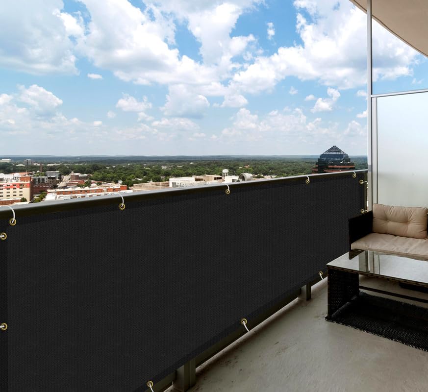 MetDeals HDPE Self Fold Balcony Baby Safety Net for Railing & staircases | 85% Sun & UV Blockage Balcony Safety Net with Rust-Free Grommets & Cable Tie for Easy Installation(Black, 0.90X7 MTR)-image-30