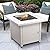 Endless Summer 30 Inch Square Outdoor 50,000 BTU LP Gas Fire Pit Table with Steel Mantel, Slate Finish, and Black Fire Glass, Gray