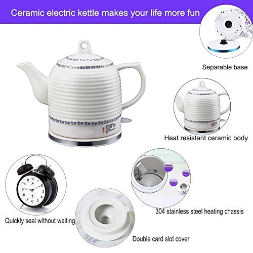 Hervidor eléctrico cerámico sin cable 1.3L 1000W miniatura 3