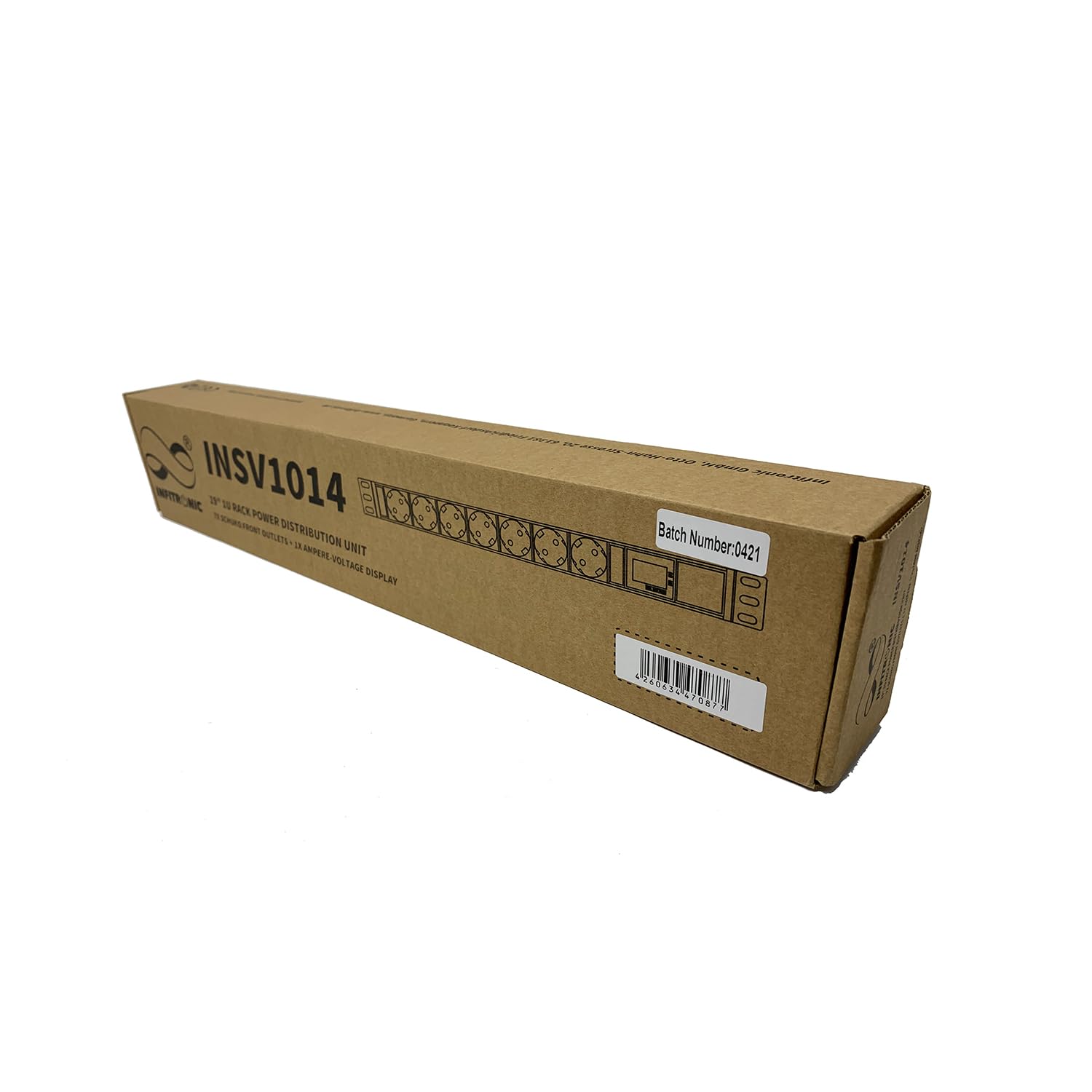 Infitronic - INSV1014-19 pouces 1HE 7 prises Bloc de courant avec voltage et ampèremètre numérique