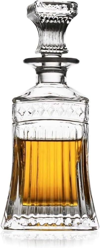 AKILER ウイスキーデキャンタ スクエアウィスキーデキャンタ ストッパー付き アルコール用デキャンター、酒用デキャンター、 プレ