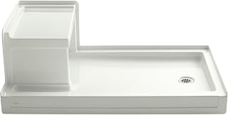 Kohler Tresham Rectangular Shower Base with Integral Seat Drain Location: Right, Finish: Dune, Size: 60inches W x 36inches D