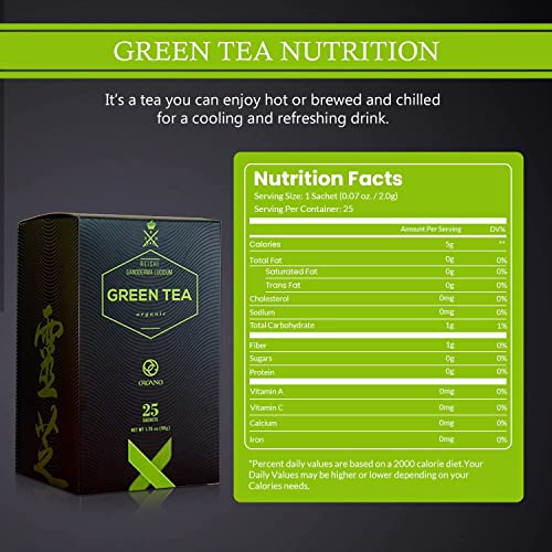 Organo Gold Green Tea With Ganoderma Lucidum (1 Box Of 25 Sachets) #TOP2