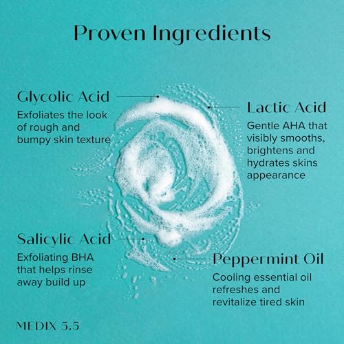 image for Medix 5.5 Glycolic Acid + Lactic Acid Exfoliating Body Wash Gel | KP B