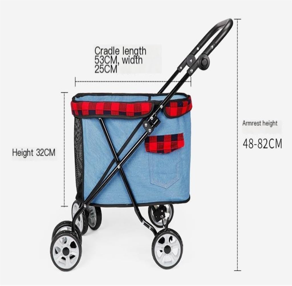 Pet Strollers Multifunctional Pet Stroller Cross-Border Cat Small Portable Stroller Pet Cart Teddy Dog Lightweight Stroller Pet Stroller Medium(C)