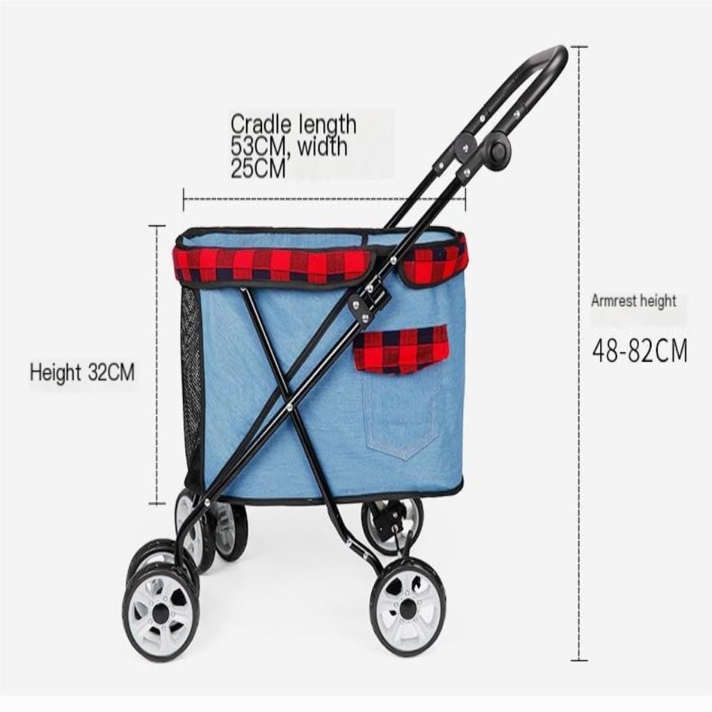 Pet Strollers Multifunctional Pet Stroller Cross-Border Cat Small Portable Stroller Pet Cart Teddy Dog Lightweight Stroller Pet Stroller Medium(A)