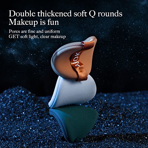 Ajoke 7Pcs Triangle Powder Puff, Round Powder Puff, Special Sponge Powder Puff For Liquid Foundation, Air Cushion Powder Puff Combination Set, Dry And Wet Makeup Powder Puff Tools (Starry Sky Series） #TOP3