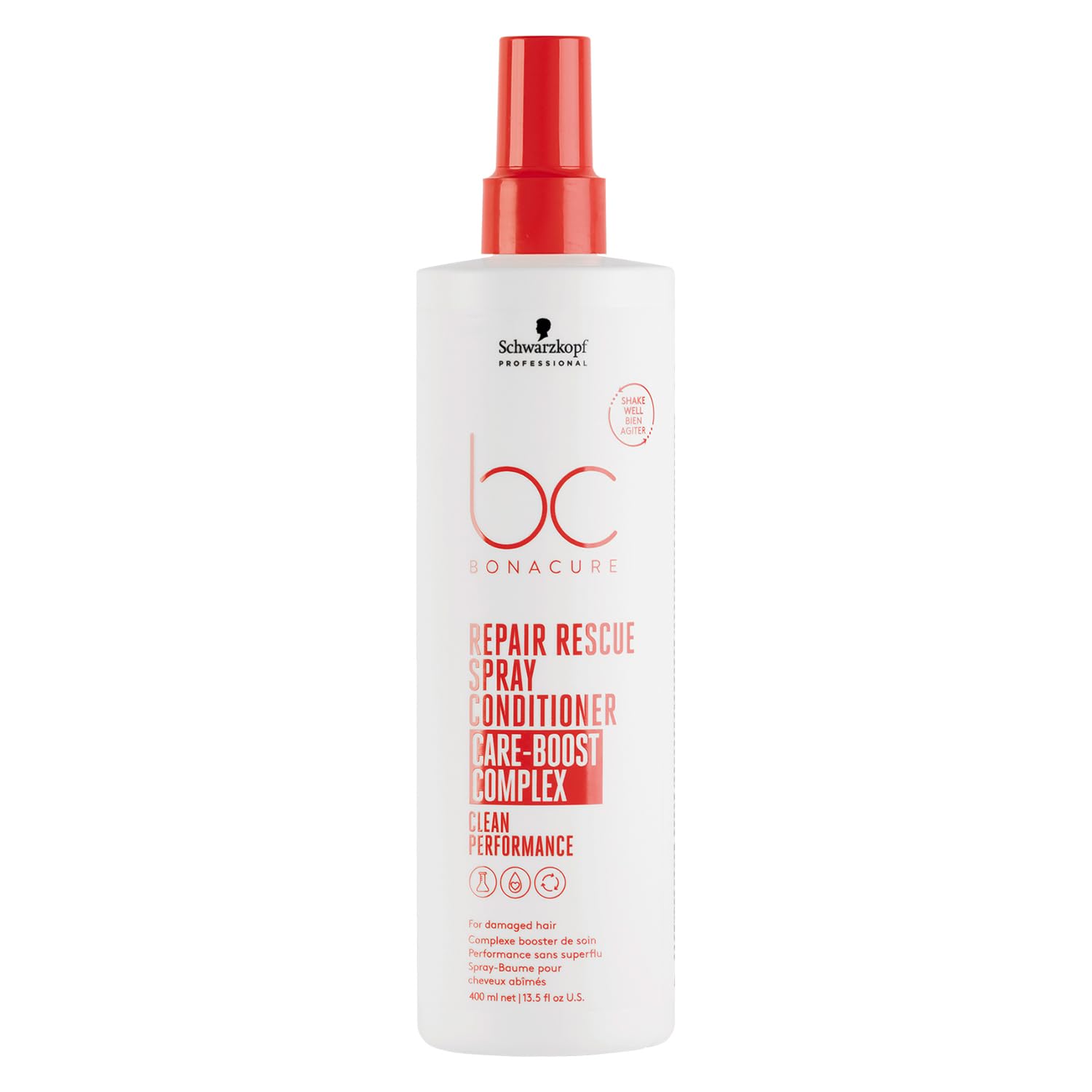 Schwarzkopf Professional Bonacure Repair Rescue Spray Conditioner Leave In Für Strapaziertes Haar Vegan Care Boost Complex Weniger Haarbruch Verbesserte Kämmbarkeit Entwirrend 400 ml