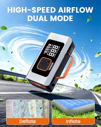 NOBIWA Tire Inflator Portable Air Compressor,150PSI,100% Duty Cycle & Dual Cylinder electric air pump,6X Faster Inflation,Small compressor for car,air mattress,bike pump portable,LED Light,power bank - image 4