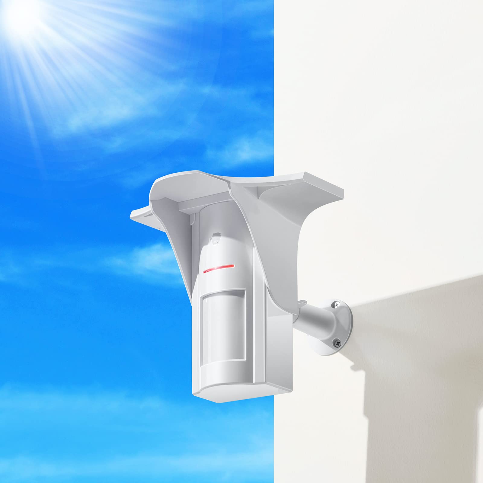Chuango PIR-926 Detector Solar de Movimiento- Doble Detección Infrarrojos Pasivos y Microondas, Protección IP65, Alcance de 8 Metros y Ángulo de 110°, Duración de la Batería hasta 5 Meses sin Sol