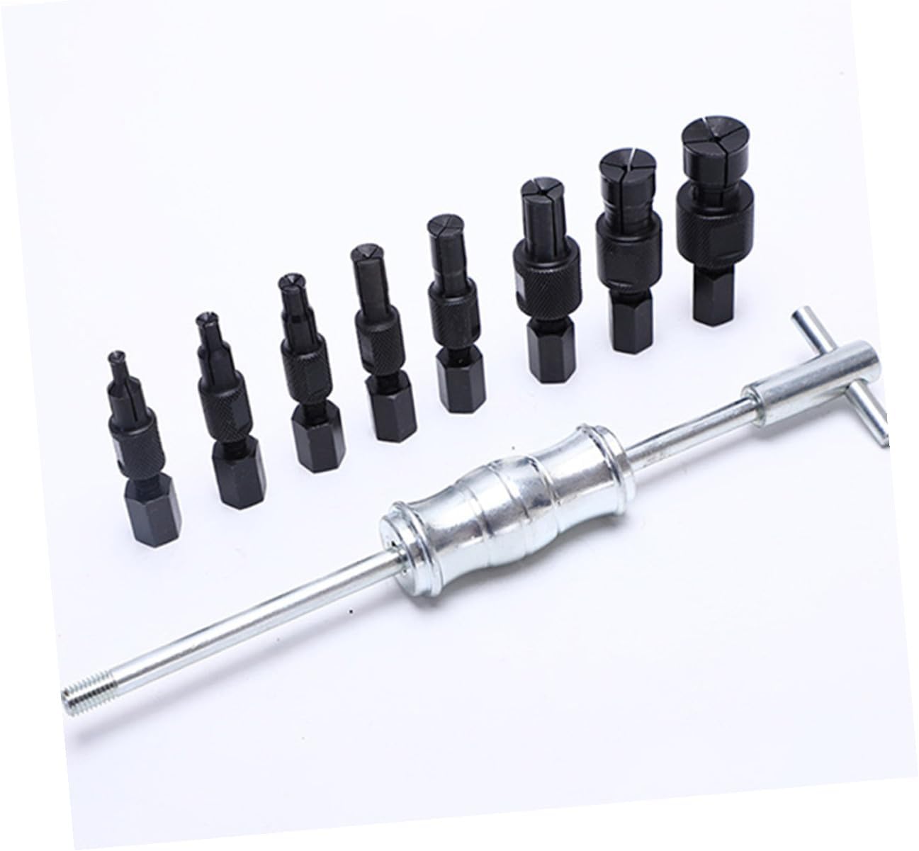 Luxshiny 9pcs Steel Bearing Puller Kit with Inner Hole Puller and Slide Hammer for Automotive Bearing Extraction and Hub Repair