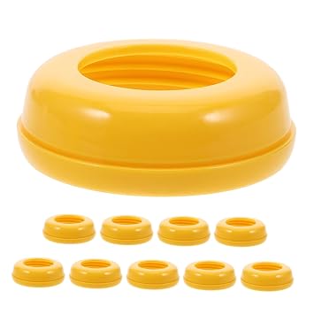 Baby Bottle Collar Rings 10pcs Reusable PP Yellow Feeding Caps