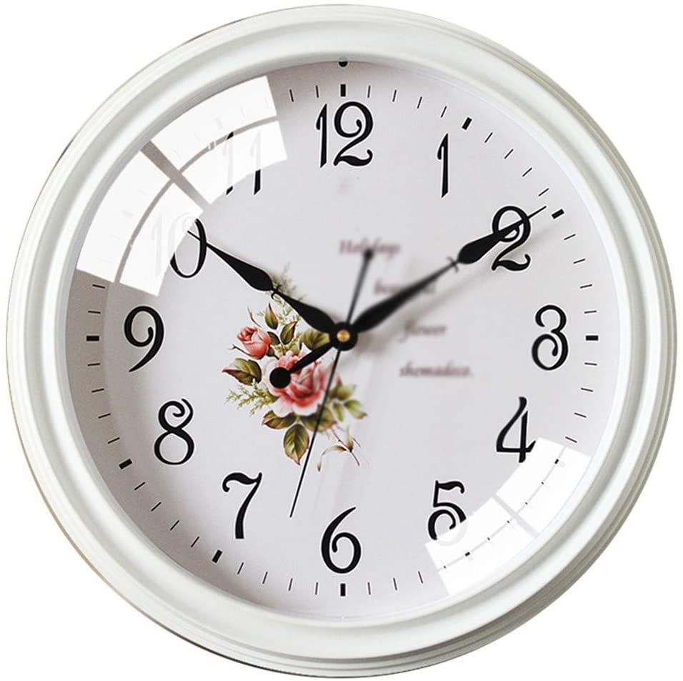 Horloge murale imitation grain de bois rétro européenne pour salon