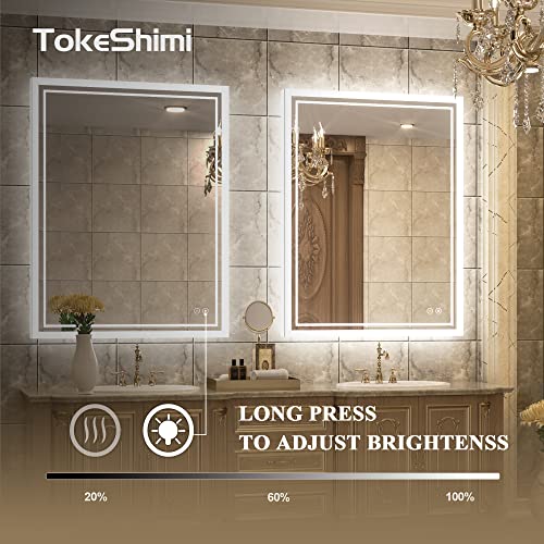 TokeShimi 36 x 28 Inch LED Bathroom Mirror Backlit Vanity Mirror with