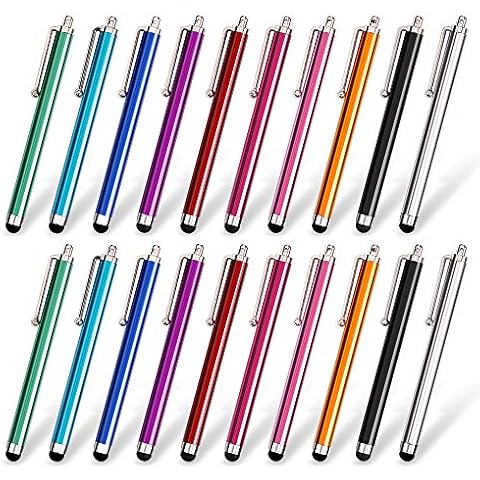 homEdge Stylus Pen Set of 20 Pack, Universal Capacitive Touch Screen Compatible with iPad, iPhone, Samsung, Kindle Tough, Compatible with All Device with Capacitive Touch Screen - 10 Color Cover